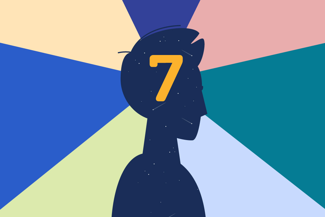 number 7 inside mind of person