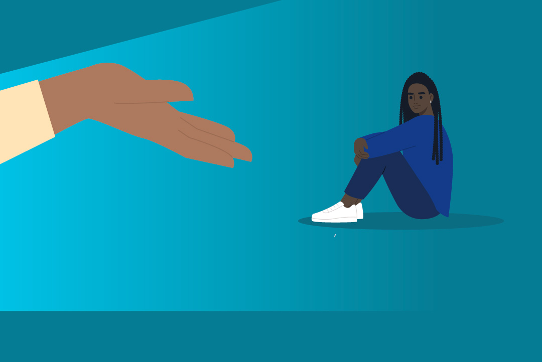 hand reaching out to help