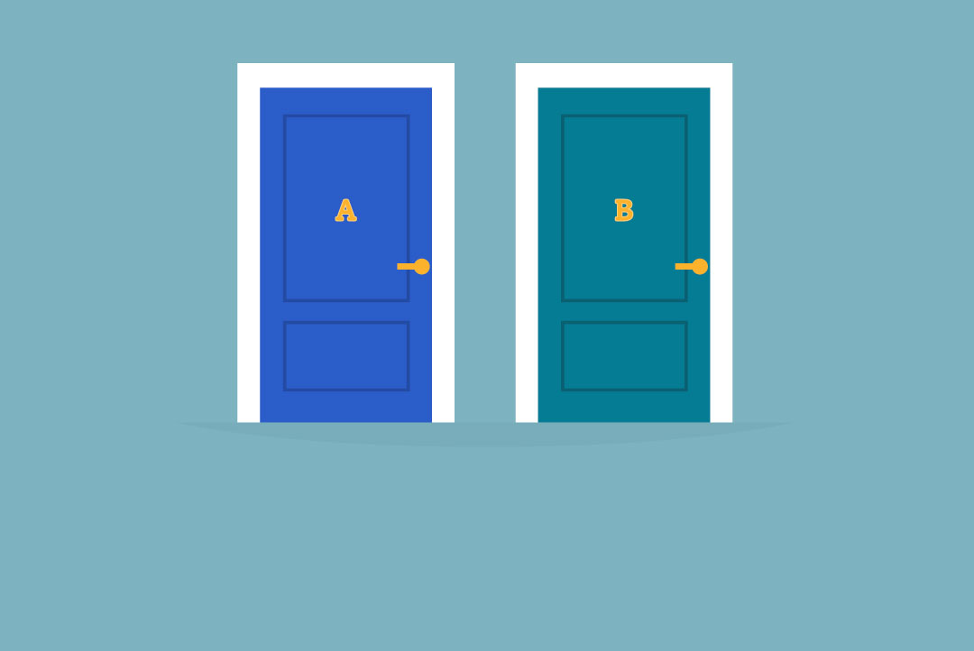 two doors - option A and option B