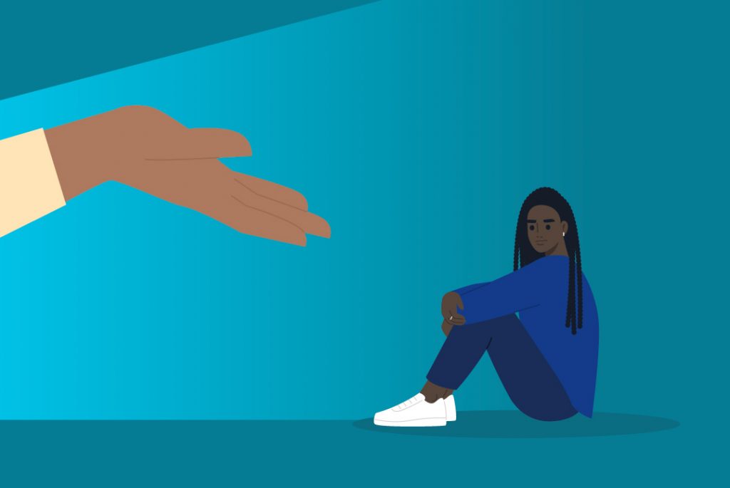 hand reaching out to help