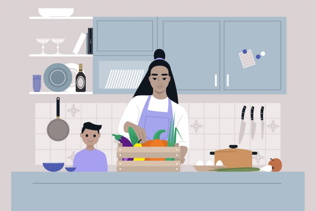 person prepping a meal at home