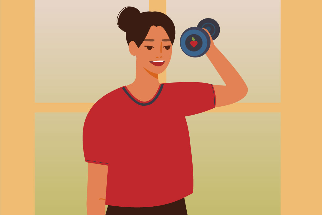 person flexing arm