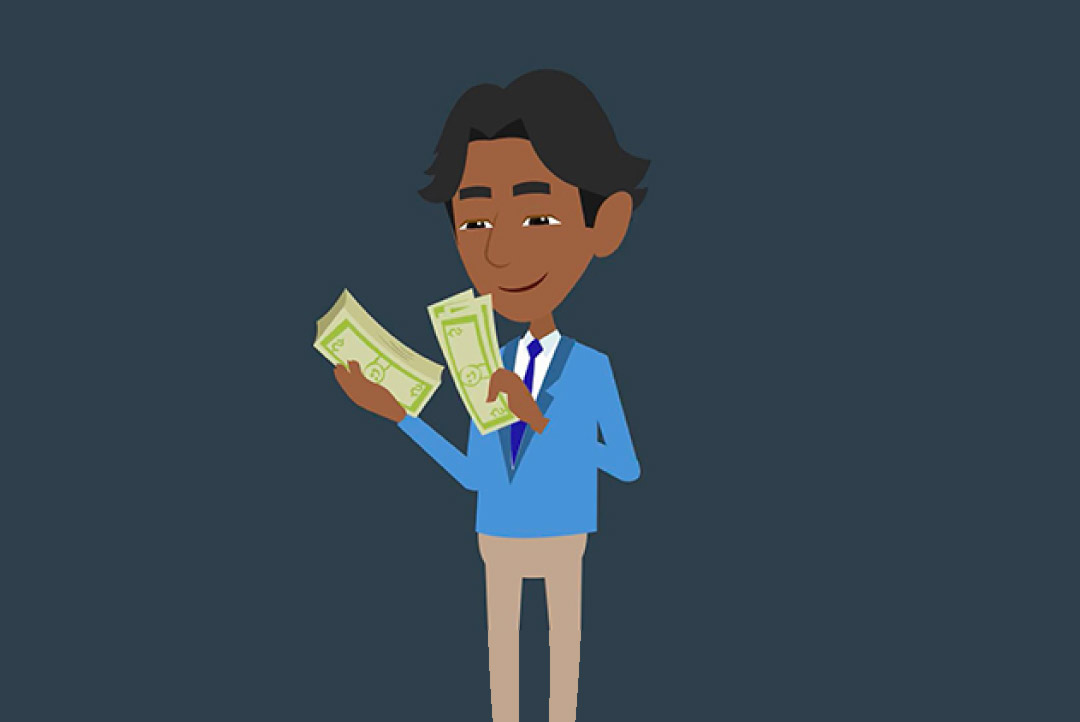 person holding money