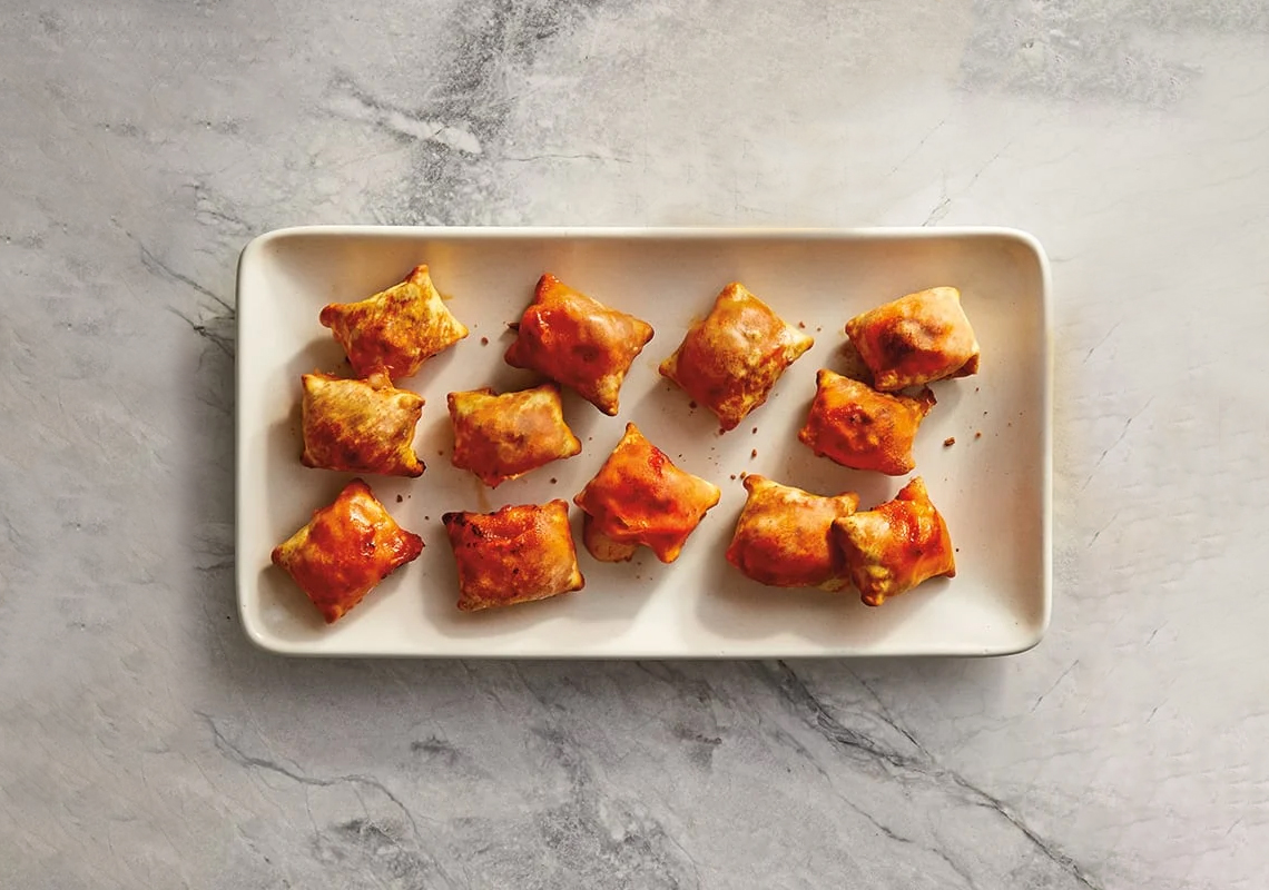 Air-fried wonton pizza rolls